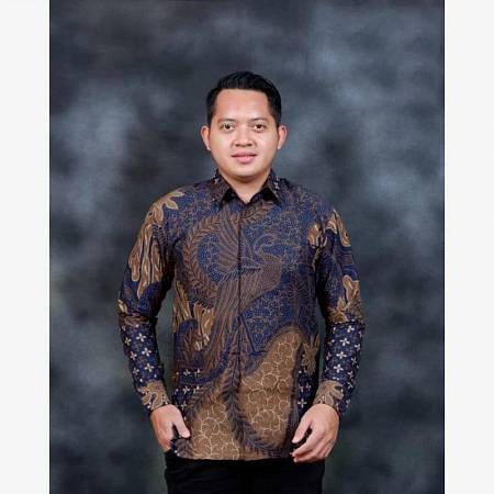Kemeja Batik Pria Motif Kencana Biru