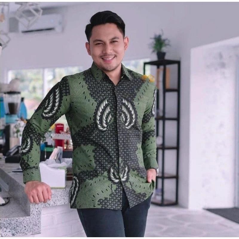 Kemeja Batik Pria Motif Kapal Ijo