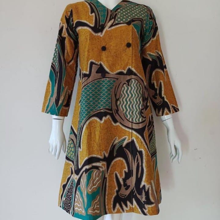 Tunik Batik Motif Abstrak Kuning