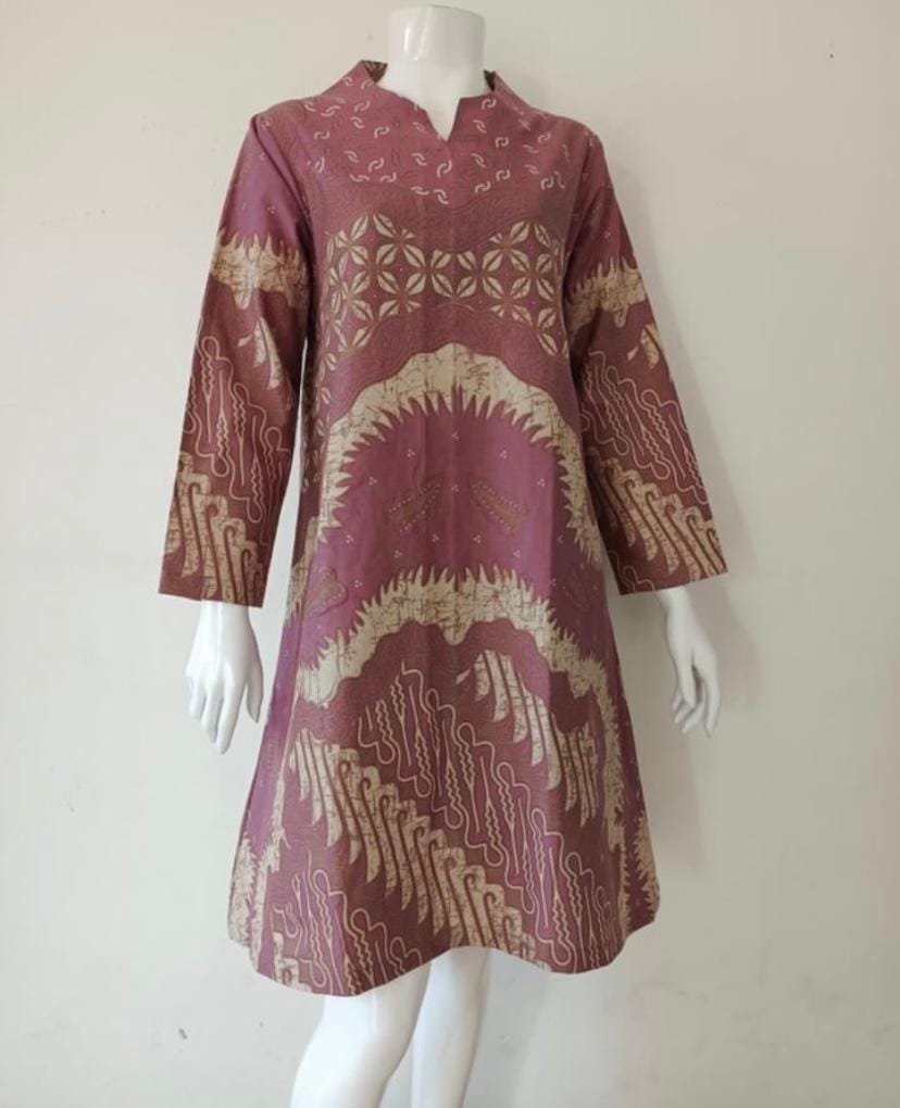 Tunik Batik Motif Parang Kawung Dusty